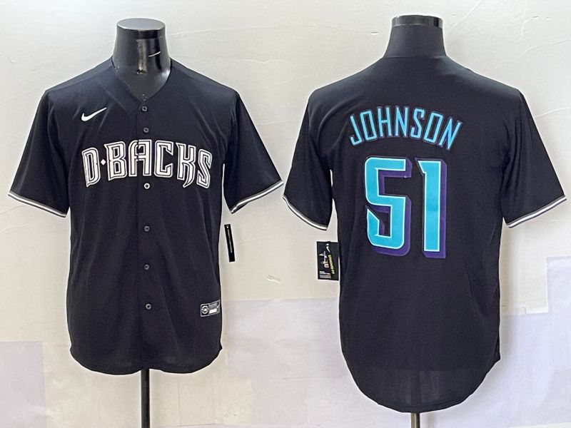 Men 2025 Arizona Diamondback #51 Johnson Black Joint Name Nike MLB Jersey style 1->arizona diamondback->MLB Jersey